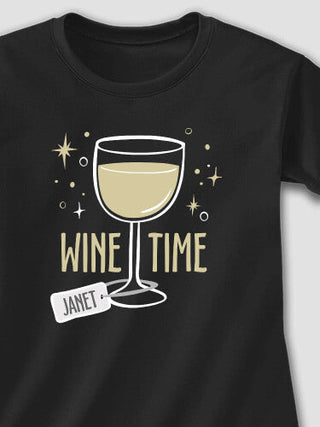 Wine Time : Adult Ladies Fitted T-Shirt