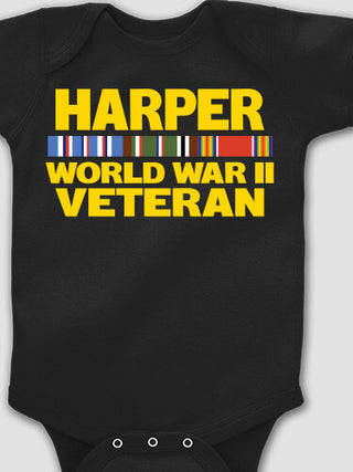 WW2 European Veteran : Printed Baby Bodysuits
