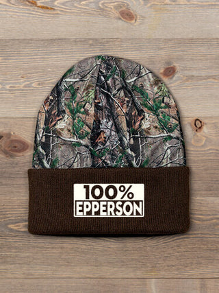 100 Percent : Embroidered 2-Tone Camo Cuffed Beanie