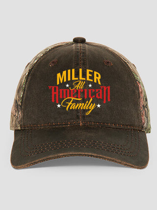 All-American Family : Embroidered 2-Tone Camo Hats