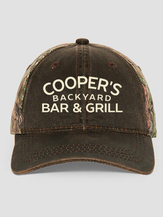 Backyard Bar and Grill : Embroidered 2-Tone Camo Hats
