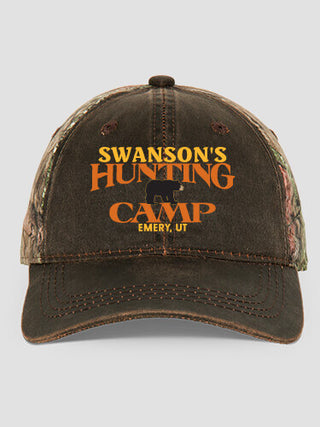 Bear Hunting Camp : Embroidered 2-Tone Camo Hats
