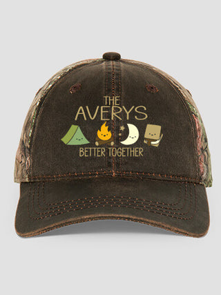 Better Together Camping : Embroidered 2-Tone Camo Hats