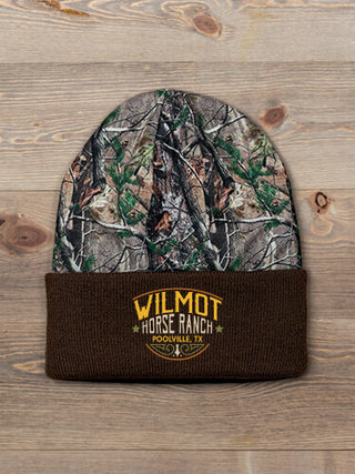 Classic Horse Ranch : Embroidered 2-Tone Camo Cuffed Beanie