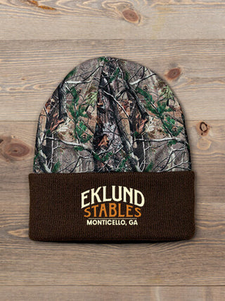 Classic Stables : Embroidered 2-Tone Camo Cuffed Beanie