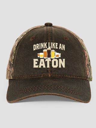 Drink Like A : Embroidered 2-Tone Camo Hats