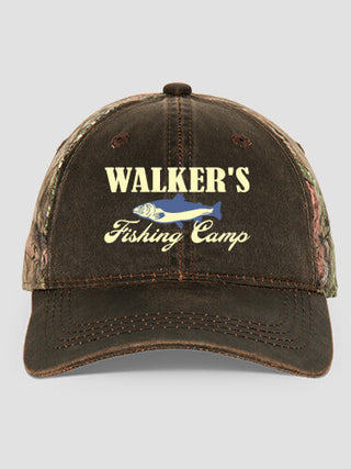Fishing Camp : Embroidered 2-Tone Camo Hats
