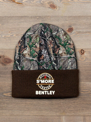Official S'more Tester : Embroidered 2-Tone Camo Cuffed Beanie