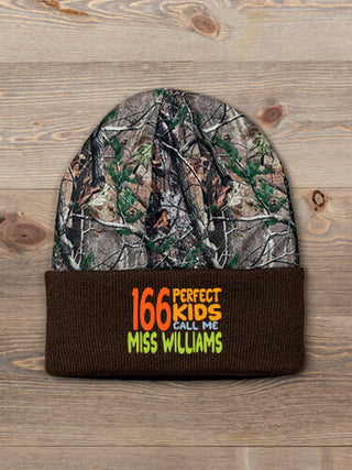 Perfect Kids : Embroidered 2-Tone Camo Cuffed Beanie