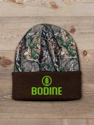 Pine Tree : Embroidered 2-Tone Camo Cuffed Beanie