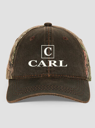 Square Monogram : Embroidered 2-Tone Camo Hats
