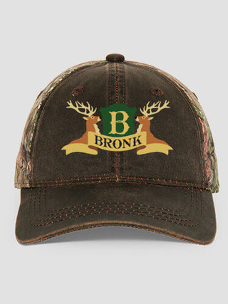 Stag Coat Of Arms : Embroidered 2-Tone Camo Hats