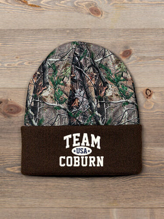 Team USA : Embroidered 2-Tone Camo Cuffed Beanie