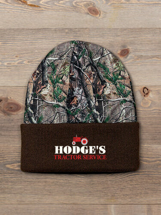Tractor Service : Embroidered 2-Tone Camo Cuffed Beanie