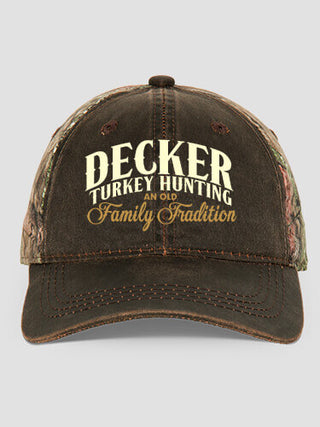 Turkey Hunting Family Tradition : Embroidered 2-Tone Camo Hats