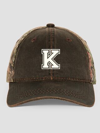 Varsity Letter : Embroidered 2-Tone Camo Hats