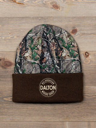 Wood Shop : Embroidered 2-Tone Camo Cuffed Beanie