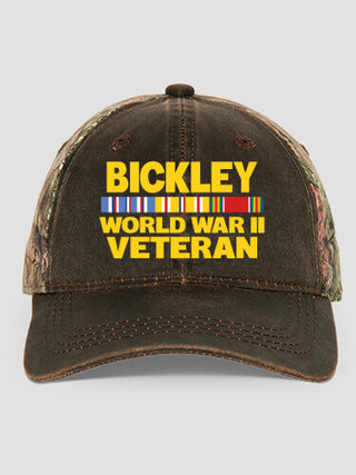 WW2 Pacific Veteran : Embroidered 2-Tone Camo Hats