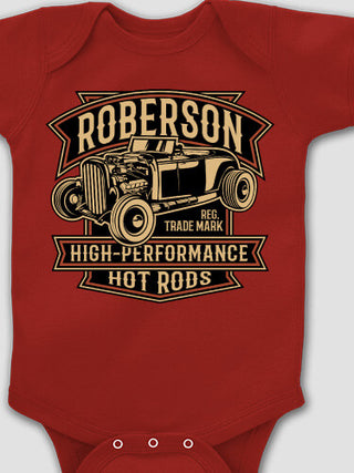 High-Performance Hot Rods : Printed Baby Bodysuits