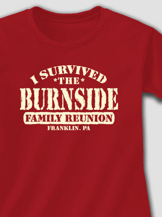 I Survived Reunion : Adult Ladies Fitted T-Shirt