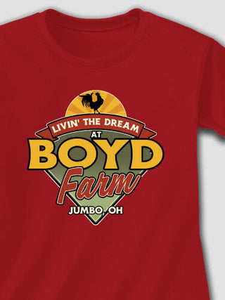 Livin' The Dream Farm : Adult Ladies Fitted T-Shirt