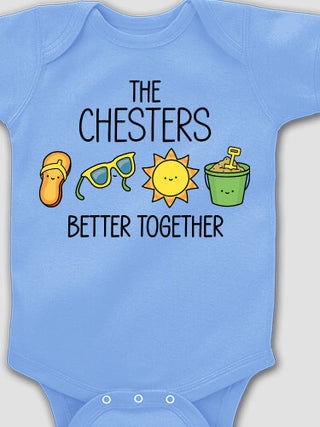 Better Together Vacation : Printed Baby Bodysuits