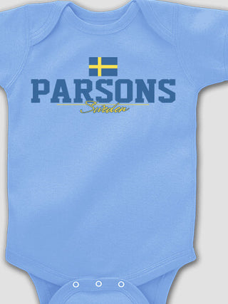 Sweden Flag : Printed Baby Bodysuits