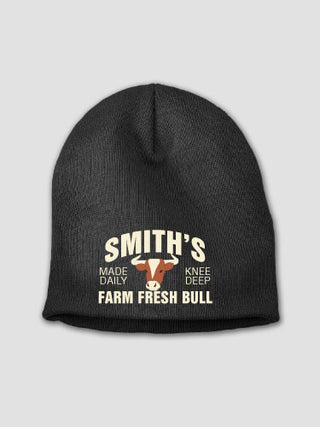 Farm Fresh Bull : Embroidered Beanies