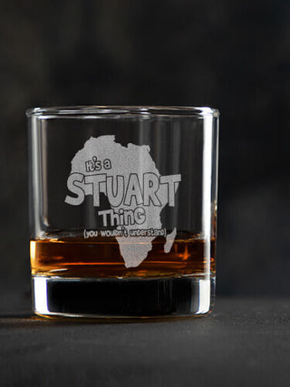 African American Thing : Rocks Glasses - Engraved