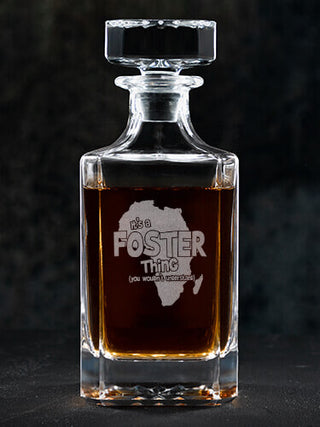 African American Thing : Whiskey Decanter - Engraved
