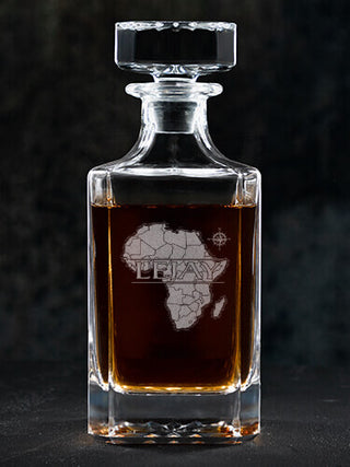 African Heritage : Whiskey Decanter - Engraved