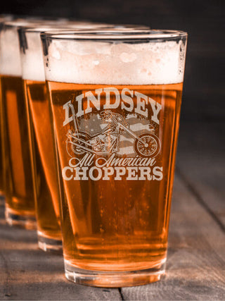 All American Choppers : Pint Glasses - Engraved