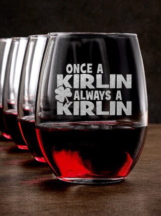 Always Irish : Stemless Wine Glasses - Engraved