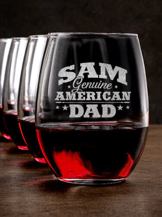 American Dad : Stemless Wine Glasses - Engraved