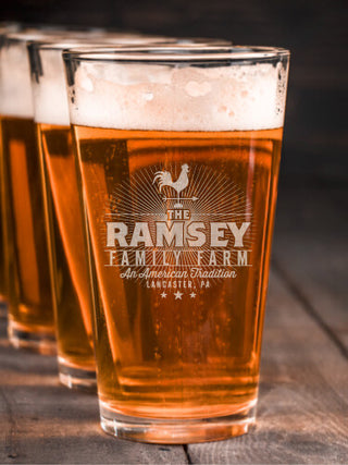 American Farm : Pint Glasses - Engraved