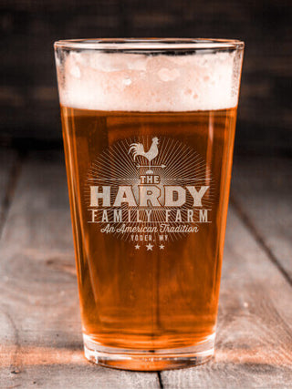 American Farm : Pint Glasses - Engraved