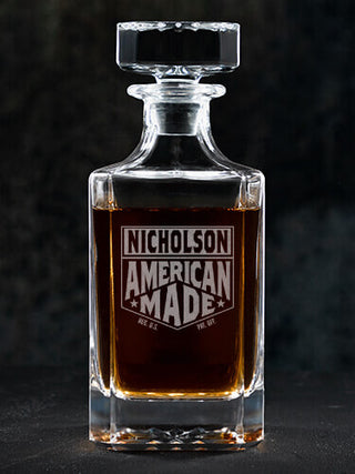 American Made : Whiskey Decanter - Engraved