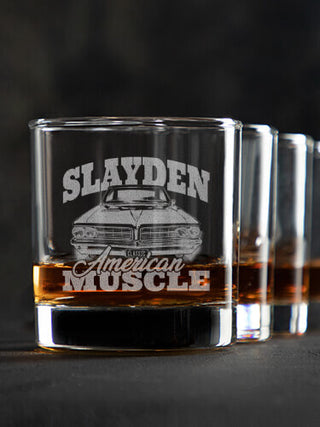American Muscle Car : Rocks Glasses - Engraved