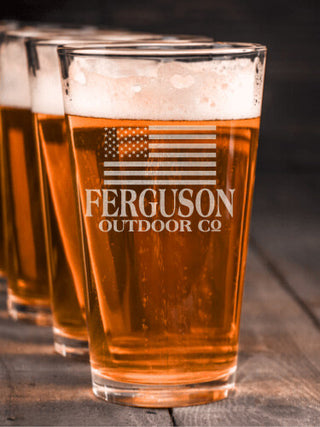 American Outdoor Company : Pint Glasses - Engraved