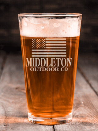 American Outdoor Company : Pint Glasses - Engraved