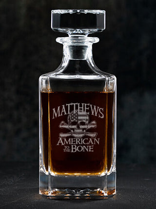 American to the Bone : Whiskey Decanter - Engraved