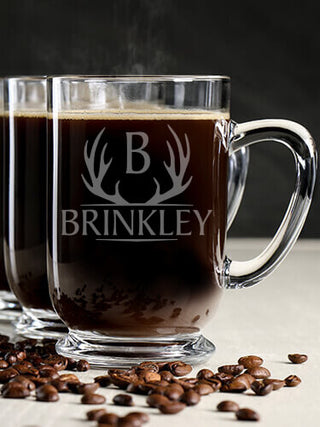 Antler Monogram : Coffee Mugs - Engraved