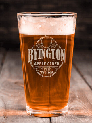 Apple Cider : Pint Glasses - Engraved