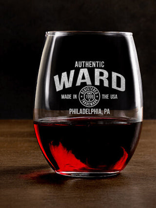 Authentic Brand : Stemless Wine Glasses - Engraved