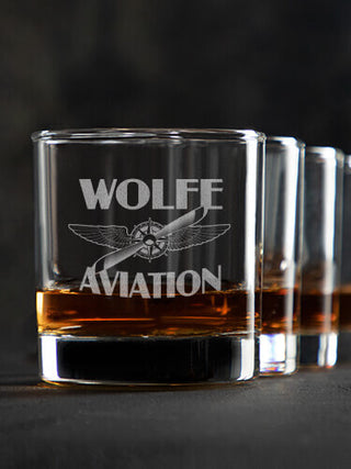 Aviation : Rocks Glasses - Engraved
