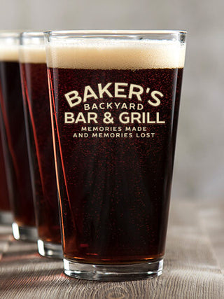 Backyard Bar and Grill : Pint Glasses - Color Printed