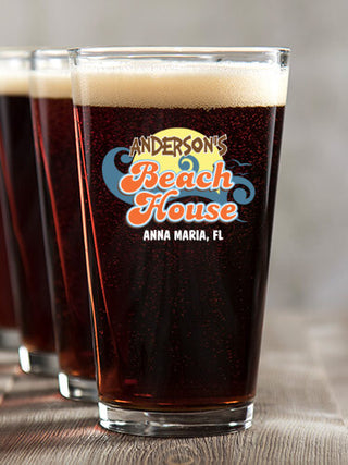 Beach House : Pint Glasses - Color Printed