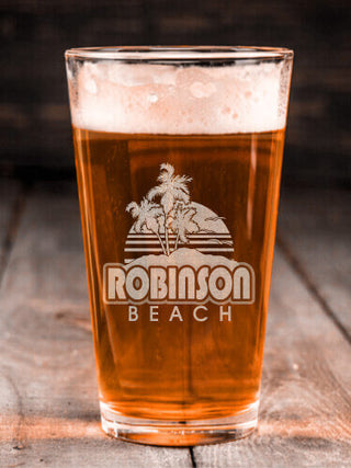 Beach : Pint Glasses - Engraved