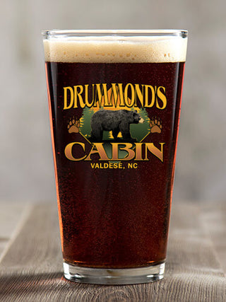 Bear Cabin : Pint Glasses - Color Printed