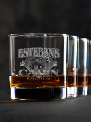 Bear Cabin : Rocks Glasses - Engraved